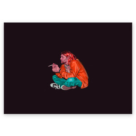 Поздравительная открытка с принтом Sad Kurt в Курске, 100% бумага | плотность бумаги 280 г/м2, матовая, на обратной стороне линовка и место для марки
 | alternative | kurt cobain | metall | music | nirvana | rock | альтернатива | курт кобейн | курт кобэйн | металл | музыка | нирвана | нирванна | рок