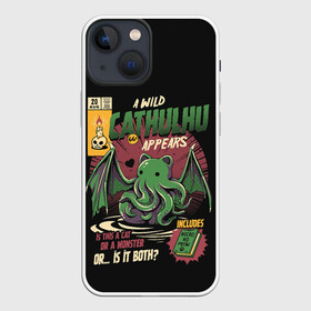 Чехол для iPhone 13 mini с принтом Кот Ктулху в Курске,  |  | ancient | azathoth | call | cat | cthulhu | dagon | good | howard | hydra | lovecraft | luck | nyarlathotep | of | phillips | the | unknown | yog sothoth | азатот | гидра | говард | дагон | древний | зов | йог сотот | кот | кошка | ктулху | лавкрафт | нев