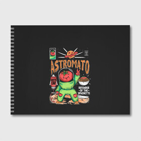 Альбом для рисования с принтом Astromato в Курске, 100% бумага
 | матовая бумага, плотность 200 мг. | Тематика изображения на принте: alive | astronaut | defender | food | galaxy | ketchup | monster | moon | pizza | planet | space | spaghetti | tomato | vegetable | астронавт | галактика | еда | живая | живой | защитник | кетчуп | космос | луна | монстр | овощ | пицца | планета | помидор