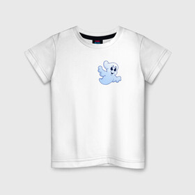 Детская футболка хлопок с принтом Призрак в Курске, 100% хлопок | круглый вырез горловины, полуприлегающий силуэт, длина до линии бедер | ghost | wraith | приведениесмоторчиком | привидение | призрак