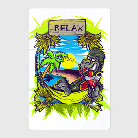 Магнитный плакат 2Х3 с принтом RELAX | МОРЕ | ПЛЯЖ в Курске, Полимерный материал с магнитным слоем | 6 деталей размером 9*9 см | palm | relax | sea | sun | гамак | горилла | лето | море | небо | обезьяна | отпуск | пальма | пальмы | пляж | релакс | солнце