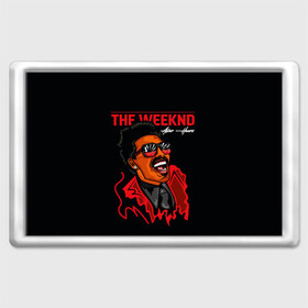 Магнит 45*70 с принтом The Weeknd - After Hours в Курске, Пластик | Размер: 78*52 мм; Размер печати: 70*45 | blinding lights | music | pop | star boy | the weekend | the weeknd | музыка | уикенд