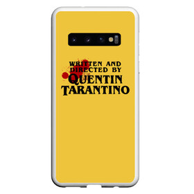 Чехол для Samsung Galaxy S10 с принтом Quentin Tarantino в Курске, Силикон | Область печати: задняя сторона чехла, без боковых панелей | directed by quentin tarantino | mem qwentin | quentin tarantino | written and directed by quentin tarantino | бешенные псы | криминальное чтиво | любимый режиссер | мем | мем квентин тарантино | режиссер | режиссер квентин тарантино