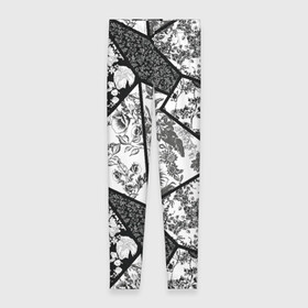 Леггинсы 3D с принтом Цветочный Кинцуги / Kintsugi в Курске, 80% полиэстер, 20% эластан | Эластичный пояс, зауженные к низу, низкая посадка | kintsugi | кинцуги | разбитый | трещины | флора | флоральный | цветочный | цветы | чб | черно белый