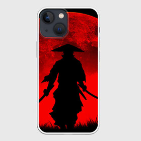 Чехол для iPhone 13 mini с принтом САМУРАЙ кровавой луны в Курске,  |  | воин | катана | кроваваялуна | культура | самурай | япония | японскаякультура
