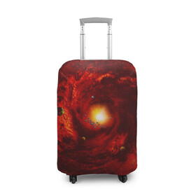 Чехол для чемодана 3D с принтом КОСМИЧЕСКИЙ ВИХРЬ в Курске, 86% полиэфир, 14% спандекс | двустороннее нанесение принта, прорези для ручек и колес | вселенная | галактика | звёзды | земля | космос | лучи | планеты | сияние | солнце