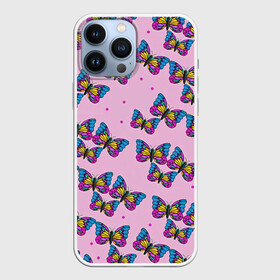 Чехол для iPhone 13 Pro Max с принтом Бабочки с точечками в Курске,  |  | morgenstern | бабочка | бабочки | морген | моргеншетрн бабочки | моргенштерн | насекомые | нежный | рисунок | роза | сирень | цветочек | цветочный | цветы