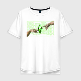 Мужская футболка хлопок Oversize с принтом The Sims - Сотворение Пламбоба! в Курске, 100% хлопок | свободный крой, круглый ворот, “спинка” длиннее передней части | los sims | sims | sims4 | thesims | игра | игры | симс | симс 5 | симс4