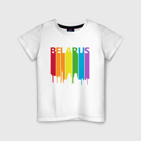 Детская футболка хлопок с принтом Belarus Color в Курске, 100% хлопок | круглый вырез горловины, полуприлегающий силуэт, длина до линии бедер | belarus | ussr | беларусь | белорус | белоруссия | лукашенко | минск | ссср | страна | турист | флаг