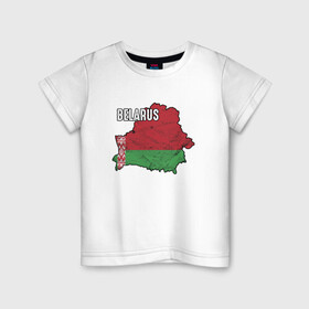 Детская футболка хлопок с принтом Belarus Map в Курске, 100% хлопок | круглый вырез горловины, полуприлегающий силуэт, длина до линии бедер | belarus | ussr | беларусь | белорус | белоруссия | лукашенко | минск | ссср | страна | турист | флаг