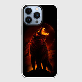 Чехол для iPhone 13 Pro с принтом DARK WOLF в Курске,  |  | Тематика изображения на принте: art | dark | evil | hunter | moon | night | strong | wolf | волк | зло | клыки | луна | ночь | оборотень | оскал | охотник | пасть | сила | тьма | хищник