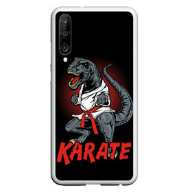 Чехол для Honor P30 с принтом KARATE T-REX в Курске, Силикон | Область печати: задняя сторона чехла, без боковых панелей | animal | dinosaur | fight | fighter | hunter | karate | red | sport | strong | t rex | боец | бои | динозавр | карате | сила | спорт | тиранозавр | хищник