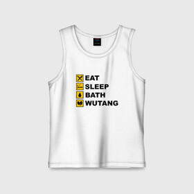 Детская майка хлопок с принтом Eat, Sleep, Bath, Wu-Tang в Курске,  |  | Тематика изображения на принте: black | gza | hip hop | method man | music | new york | odb | old school | rap | rza | wu tang | wu tang clan | аудио | винил | ву тэнг | граффити | диджей | кассета | микрофон | музыка | нью йорк | пластинка | рэп | рэпер | хип хоп