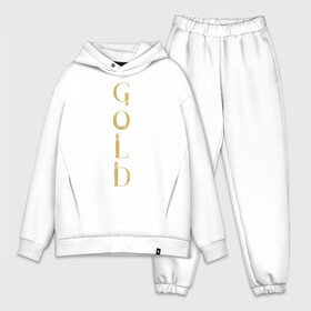 Мужской костюм хлопок OVERSIZE с принтом Золото Gold в Курске,  |  | gold | golden | golden typo | typo | золото | золотой текст | текст из золота