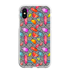 Чехол для iPhone XS Max матовый с принтом Кристаллы в Курске, Силикон | Область печати: задняя сторона чехла, без боковых панелей | абстракция | алмазы | кристаллики | кристаллы | паттерн | текстуры | узоры