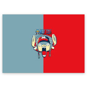 Поздравительная открытка с принтом Сопливый Тони Тони Чоппер | One Piece в Курске, 100% бумага | плотность бумаги 280 г/м2, матовая, на обратной стороне линовка и место для марки
 | one piece | tony tony chopper | аниме | большой куш | ван пис | великий флот | вон пис | врач | любитель сладкой ваты | манга | ниндзя пирато минко самурайский альянс | пират | пираты соломенной шляпы