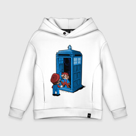 Детское худи Oversize хлопок с принтом Tardis Mario в Курске, френч-терри — 70% хлопок, 30% полиэстер. Мягкий теплый начес внутри —100% хлопок | боковые карманы, эластичные манжеты и нижняя кромка, капюшон на магнитной кнопке | Тематика изображения на принте: doctor who | future | space | tardis | time | будка | будущее | время | галактика | доктор кто | космос | марио | машина времени | наука | приключения | пространство | профессор | прошлое | сериал | тардис | телепорт | уче