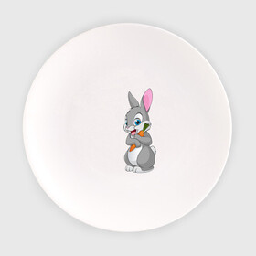 Тарелка с принтом Зайка в Курске, фарфор | диаметр - 210 мм
диаметр для нанесения принта - 120 мм | Тематика изображения на принте: животное | зайчик | заяц | зверь | кролик | морковка | пушистый | серый зайка | уши | хвост
