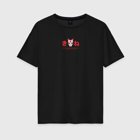 Женская футболка хлопок Oversize с принтом Kitsune - Fox Hunting в Курске, 100% хлопок | свободный крой, круглый ворот, спущенный рукав, длина до линии бедер
 | fox | japan | litsune | китсуне | лис | лисица | мифы | япония