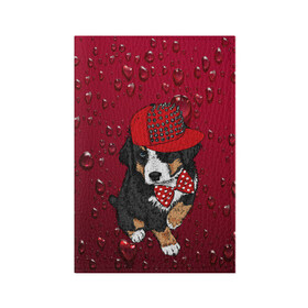 Обложка для паспорта матовая кожа с принтом Cool Dog в Курске, натуральная матовая кожа | размер 19,3 х 13,7 см; прозрачные пластиковые крепления | Тематика изображения на принте: арт | бабочка | графика | животные | звери | кепка | собака