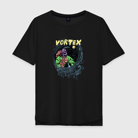 Мужская футболка хлопок Oversize с принтом Vortex (colorful)  в Курске, 100% хлопок | свободный крой, круглый ворот, “спинка” длиннее передней части | skull | астронавт | звезды | космонавт | космос | кости | скелет | череп