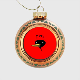 Стеклянный ёлочный шар с принтом Омская Птица в Курске, Стекло | Диаметр: 80 мм | Тематика изображения на принте: winged doom | вингедум | мемы | омск | птица