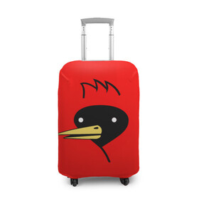 Чехол для чемодана 3D с принтом Омская Птица в Курске, 86% полиэфир, 14% спандекс | двустороннее нанесение принта, прорези для ручек и колес | winged doom | вингедум | мемы | омск | птица