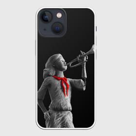 Чехол для iPhone 13 mini с принтом Пищеблок в Курске,  |  | галстук | лагерь | памятник | пионер | пионерка | сериал | статуя | труба