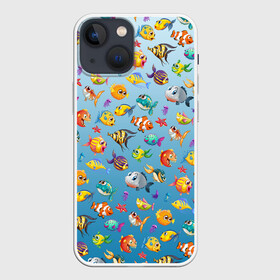 Чехол для iPhone 13 mini с принтом Подводный Мир паттерн в Курске,  |  | fish | волна | звезда | конек | корабль | медуза | море | океан | рыба | рыбалка | рыбка | спининг | спиннинг | удочка | яхта