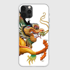 Чехол для iPhone 12 Pro Max с принтом Желтый китайский дракон 3D в Курске, Силикон |  | азиатский дракон | дракон | дракон 3d | дракон 3д | желтый | желтый азиатский дракон | желтый дракон | желтый китайский дракон | желтый японский дракон | золотой | золотой дракон