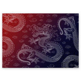 Поздравительная открытка с принтом Традиционный китайский дракон в Курске, 100% бумага | плотность бумаги 280 г/м2, матовая, на обратной стороне линовка и место для марки
 | азиатский дракон | дракон | китайский дракон | традиционный | традиционный азиатский дракон | традиционный дракон | традиционный китайский дракон | традиционный японский дракон