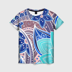 Женская футболка 3D с принтом ЯрКие ЦветЫ в Курске, 100% полиэфир ( синтетическое хлопкоподобное полотно) | прямой крой, круглый вырез горловины, длина до линии бедер | абстракция | букет | цветы | яркие краски