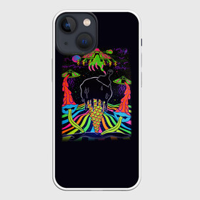 Чехол для iPhone 13 mini с принтом Психоделика НЛО в Курске,  |  | pop art | арт | инопланетяне | космос | летающая тарелка | мороженное | нло | ногти | психодел | психоделика | радуга | рука