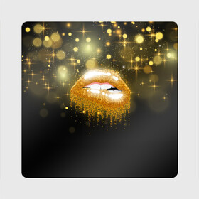 Магнит виниловый Квадрат с принтом Губы в Курске, полимерный материал с магнитным слоем | размер 9*9 см, закругленные углы | Тематика изображения на принте: блестки | блестящий | губки | губы | желтый | звезды | краски | отпечаток | поцелуй | розовый | сверкает