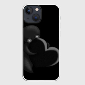 Чехол для iPhone 13 mini с принтом Сердце в Курске,  |  | black | dark | gothic | gray | heart | monochrome | mork2028 | shadow | готический | монохромный | морк2028 | сердце | серый | тень | тьма | чёрно белый | чёрный