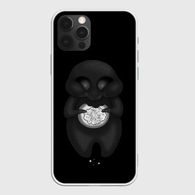 Чехол для iPhone 12 Pro Max с принтом Ом ном ном в Курске, Силикон |  | black | cute | dark | gothic | gourmand | gray | monochrome | mork2028 | shadow | булочка | готический | еда | милый | монохромный | морк2028 | обжора | пухляш | тёмный | тень | тьма | чёрно белый