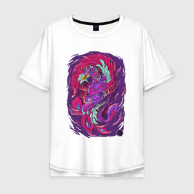 Мужская футболка хлопок Oversize с принтом Разноцветный феникс в Курске, 100% хлопок | свободный крой, круглый ворот, “спинка” длиннее передней части | colorful | иллюстрация | огненная птица | птица | феникс