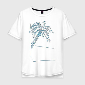 Мужская футболка хлопок Oversize с принтом Пальма в Курске, 100% хлопок | свободный крой, круглый ворот, “спинка” длиннее передней части | дерево | жара | кокос | лето | море | отпуск | пальма