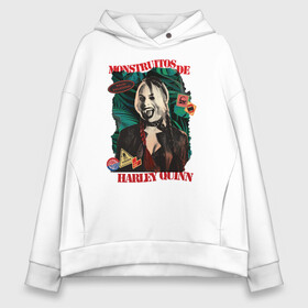 Женское худи Oversize хлопок с принтом Monstruitos De Harley Quinn в Курске, френч-терри — 70% хлопок, 30% полиэстер. Мягкий теплый начес внутри —100% хлопок | боковые карманы, эластичные манжеты и нижняя кромка, капюшон на магнитной кнопке | harley quinn | suicide squad | the suicide squad | vdzabma | харли квинн | харли куинн