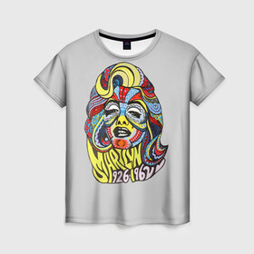 Женская футболка 3D с принтом  Мэрилин Монро в Курске, 100% полиэфир ( синтетическое хлопкоподобное полотно) | прямой крой, круглый вырез горловины, длина до линии бедер | marilyn | marilyn monroe | popart | арт | мэрилин монро
