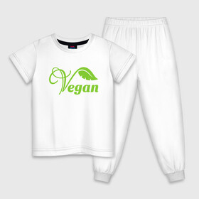 Детская пижама хлопок с принтом Vegan Power в Курске, 100% хлопок |  брюки и футболка прямого кроя, без карманов, на брюках мягкая резинка на поясе и по низу штанин
 | Тематика изображения на принте: green | greenpaece | nature | sport | vegan | yoga | веган | вегетарианец | гринпис | еда | животные | жизнь | здоровье | зеленый | йога | мир | овощи | пища | планета | природа | растение | спорт | тело | фрукты