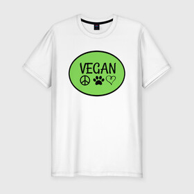 Мужская футболка хлопок Slim с принтом Vegan Family в Курске, 92% хлопок, 8% лайкра | приталенный силуэт, круглый вырез ворота, длина до линии бедра, короткий рукав | green | greenpaece | nature | sport | vegan | yoga | веган | вегетарианец | гринпис | еда | животные | жизнь | здоровье | зеленый | йога | мир | овощи | пища | планета | природа | растение | спорт | тело | фрукты