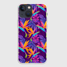 Чехол для iPhone 13 mini с принтом Тропические листья в Курске,  |  | абстракция | листья | паттерн | текстуры | тропики | узоры | цветы