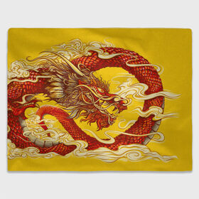 Плед 3D с принтом Китайский Дракон, China Dragon в Курске, 100% полиэстер | закругленные углы, все края обработаны. Ткань не мнется и не растягивается | chinese dragon | dhina dragon | dragon | азиатский дракон | восточный дракон | дракон | китайские драконы | китайский дракон | красный дракон | традиционный китайский дракон | японский дракон