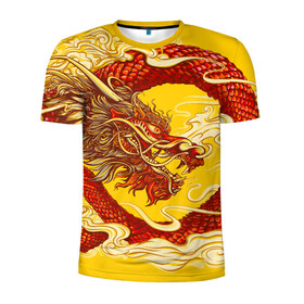 Мужская футболка 3D спортивная с принтом Китайский Дракон, China Dragon в Курске, 100% полиэстер с улучшенными характеристиками | приталенный силуэт, круглая горловина, широкие плечи, сужается к линии бедра | chinese dragon | dhina dragon | dragon | азиатский дракон | восточный дракон | дракон | китайские драконы | китайский дракон | красный дракон | традиционный китайский дракон | японский дракон
