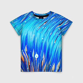 Детская футболка 3D с принтом Морские водоросли! в Курске, 100% гипоаллергенный полиэфир | прямой крой, круглый вырез горловины, длина до линии бедер, чуть спущенное плечо, ткань немного тянется | гавайи. | море | океан | отдых | пляж | спокойствие | штиль