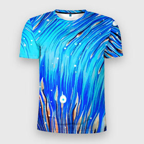 Мужская футболка 3D спортивная с принтом Морские водоросли! в Курске, 100% полиэстер с улучшенными характеристиками | приталенный силуэт, круглая горловина, широкие плечи, сужается к линии бедра | гавайи. | море | океан | отдых | пляж | спокойствие | штиль