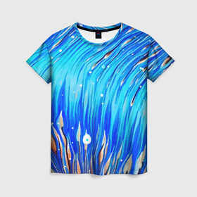 Женская футболка 3D с принтом Морские водоросли! в Курске, 100% полиэфир ( синтетическое хлопкоподобное полотно) | прямой крой, круглый вырез горловины, длина до линии бедер | гавайи. | море | океан | отдых | пляж | спокойствие | штиль