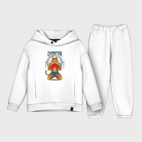 Детский костюм хлопок Oversize с принтом Чемпион в Курске,  |  | fighter | боец | боксер | воин дракона | иллюстрация | тигр