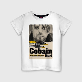 Детская футболка хлопок с принтом Kurt Cobain paper cuts в Курске, 100% хлопок | круглый вырез горловины, полуприлегающий силуэт, длина до линии бедер | Тематика изображения на принте: cobain | grunge | kurt | kurt cobain | nirvana | грандж | кобейн | курт | курт кобейн | нирвана | рок